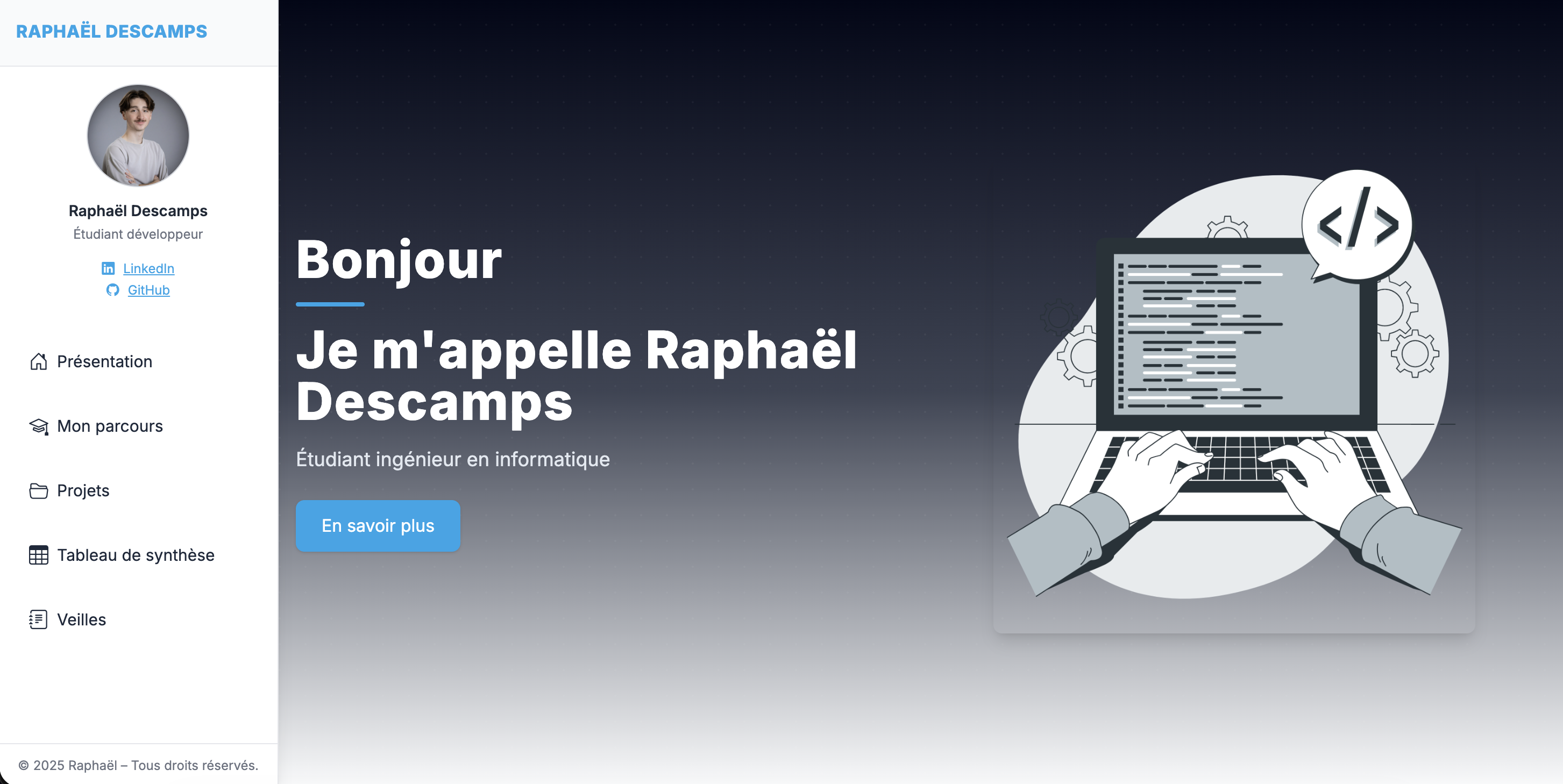 Aperçu du projet Portfolio