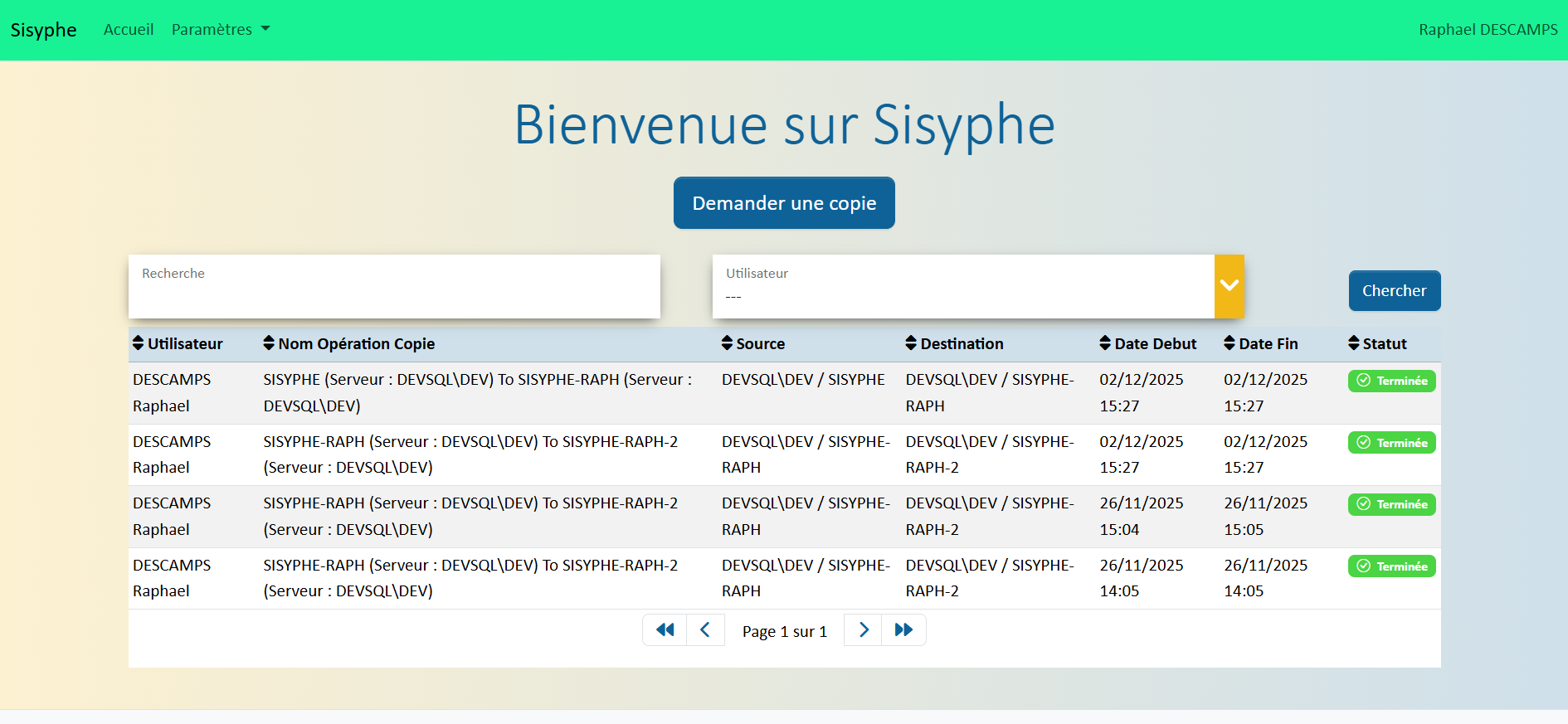 Aperçu du projet Sisyphe